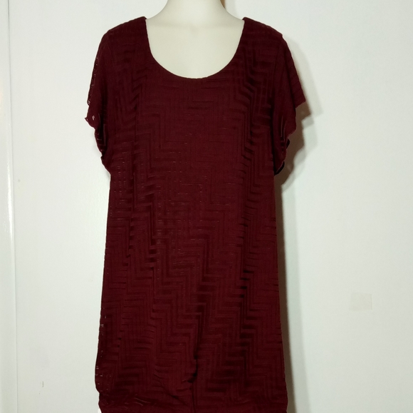 Cato Burgundy Midi Dress Sz 22/24W - Picture 11 of 14